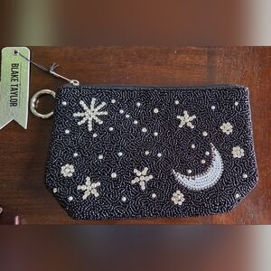 NWT Celestial Black Beaded Pouch